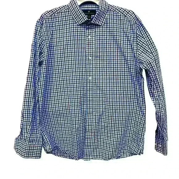 Bristol & Bull Men's Flip Cuff Button Up High quality Dress Shirt  Size Large - Picture 1 of 8